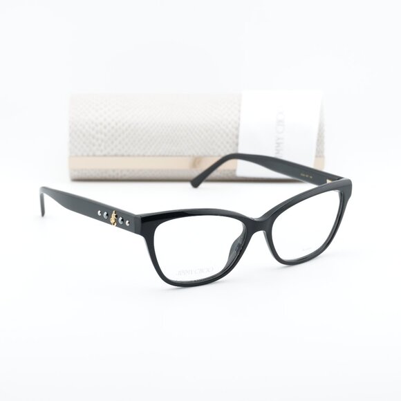 Jimmy Choo JC334 0807 00 Cat Eye 54mm Eyeglasses - Black - Picture 1 of 10